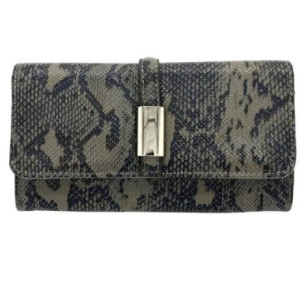 Alfani Bangle Organizer Womens Wallet Faux Leather Snakeskin Print NWOT
